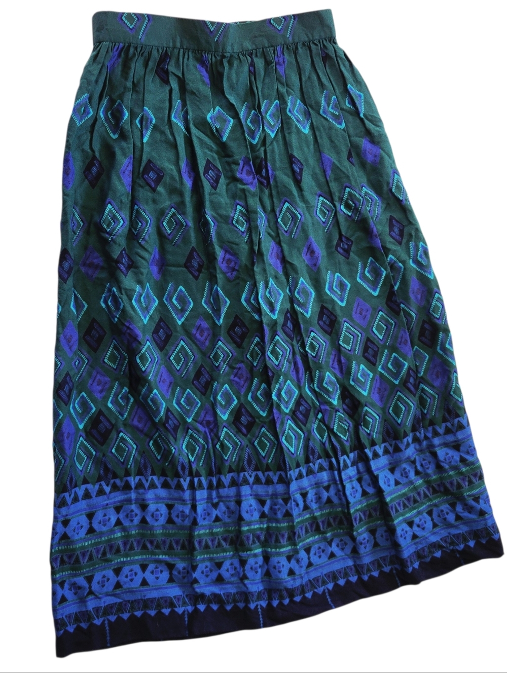 vintage geometric print 90s boho cottage indie urban midi maxi skirt Size Small